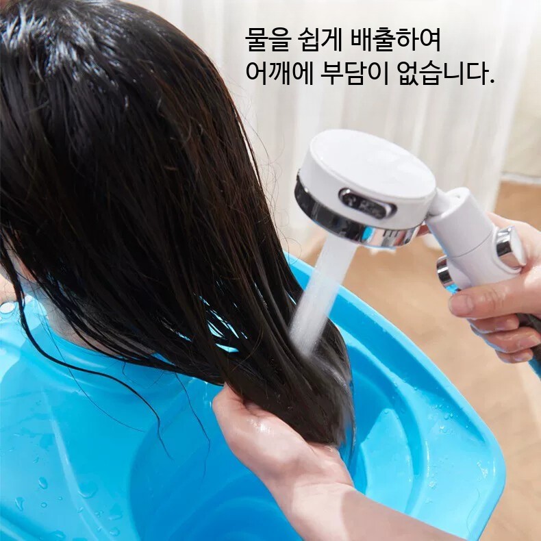 앉아서 머리 감는 대야 샴푸대 배수 깔때기 가운 접이식 샴푸 좌식-팽창식 세면대 - 상세 이미지 4