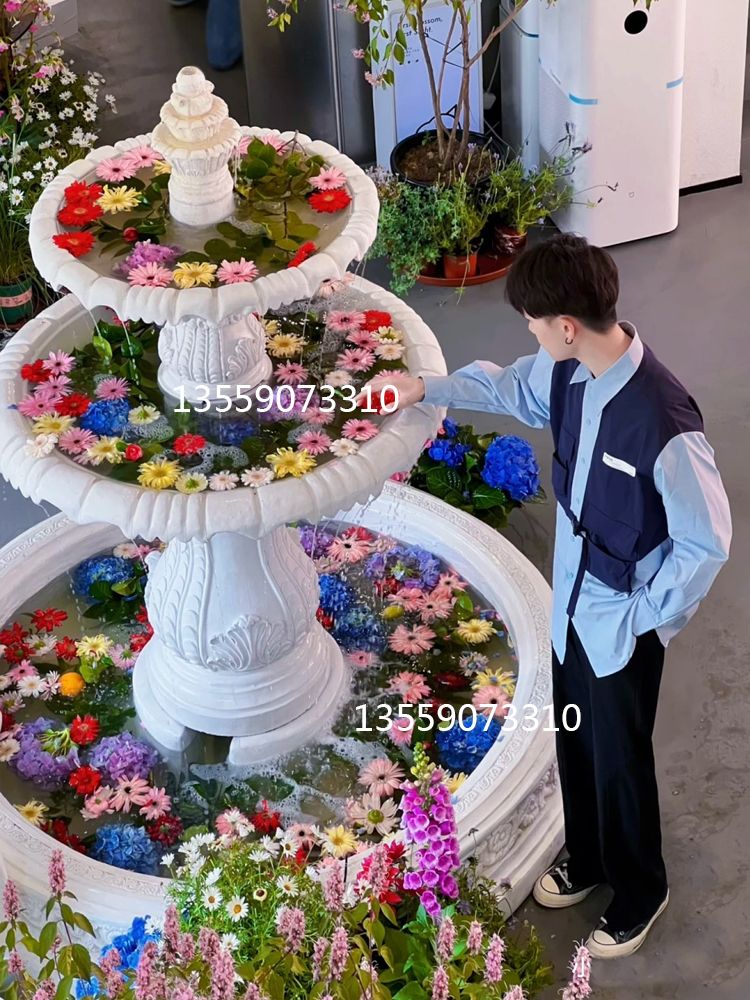인테리어 대형 분수대 조형물 조경 유럽식 폭포 정원 인공 연못 장식품 - 상세 이미지 3