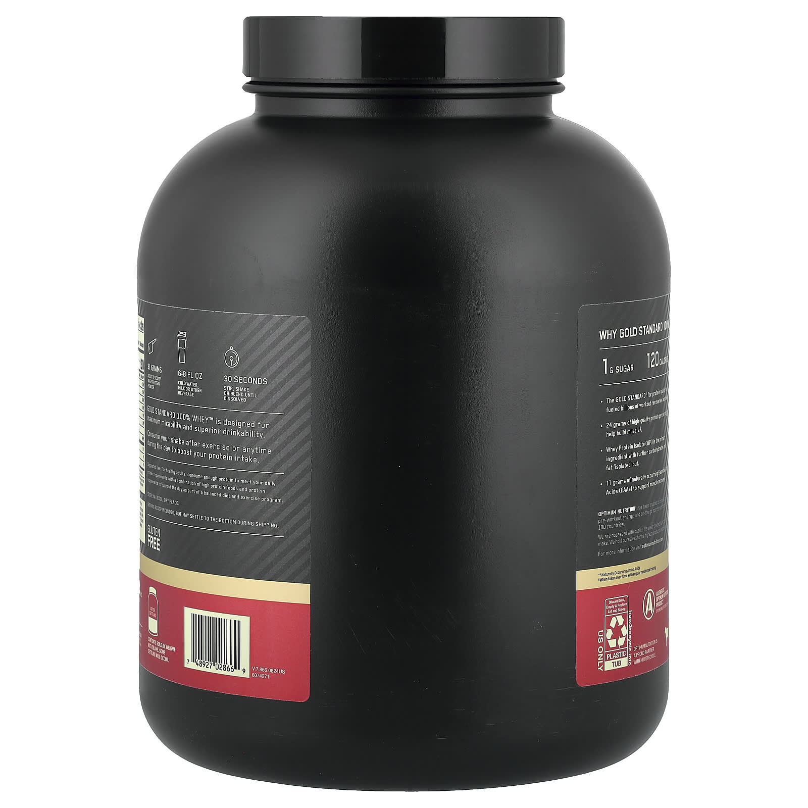 옵티멈 웨이 프로틴 더블리치 초코맛 단백질보충제 2.29kg, 1개 이미지 8