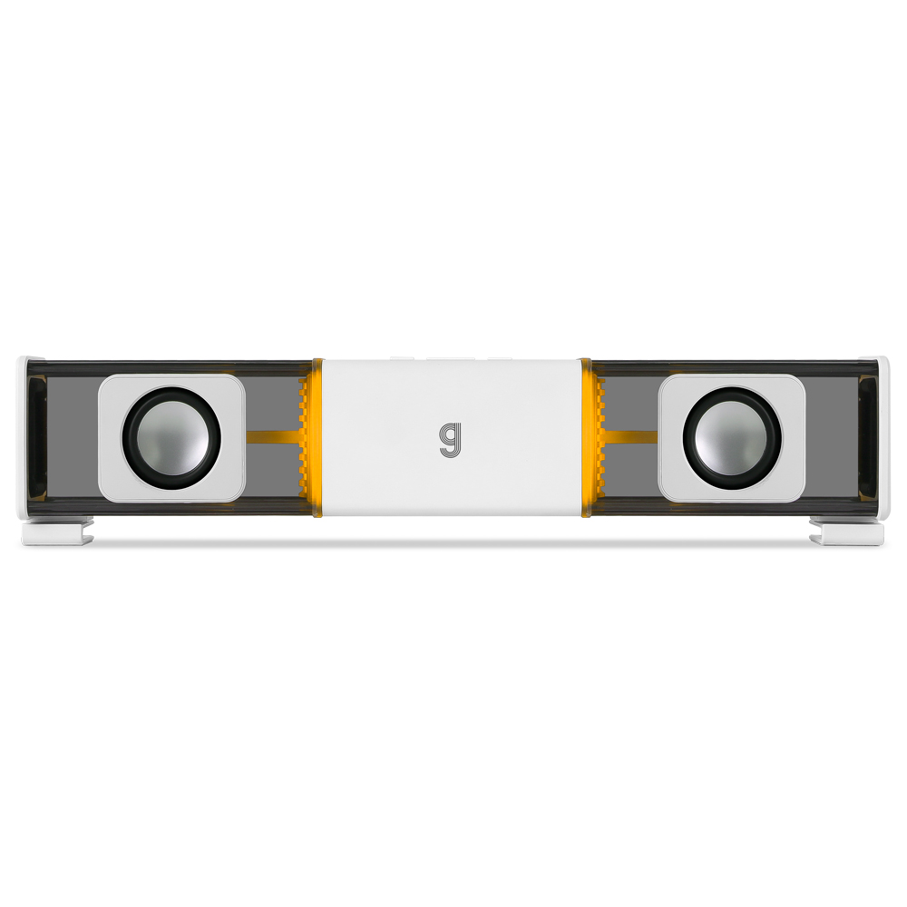지클릭커 슈퍼히어로 G-SHOT 트랜스 RGB 페어런트 우퍼 컴퓨터 사운드바 화이트 제품 이미지