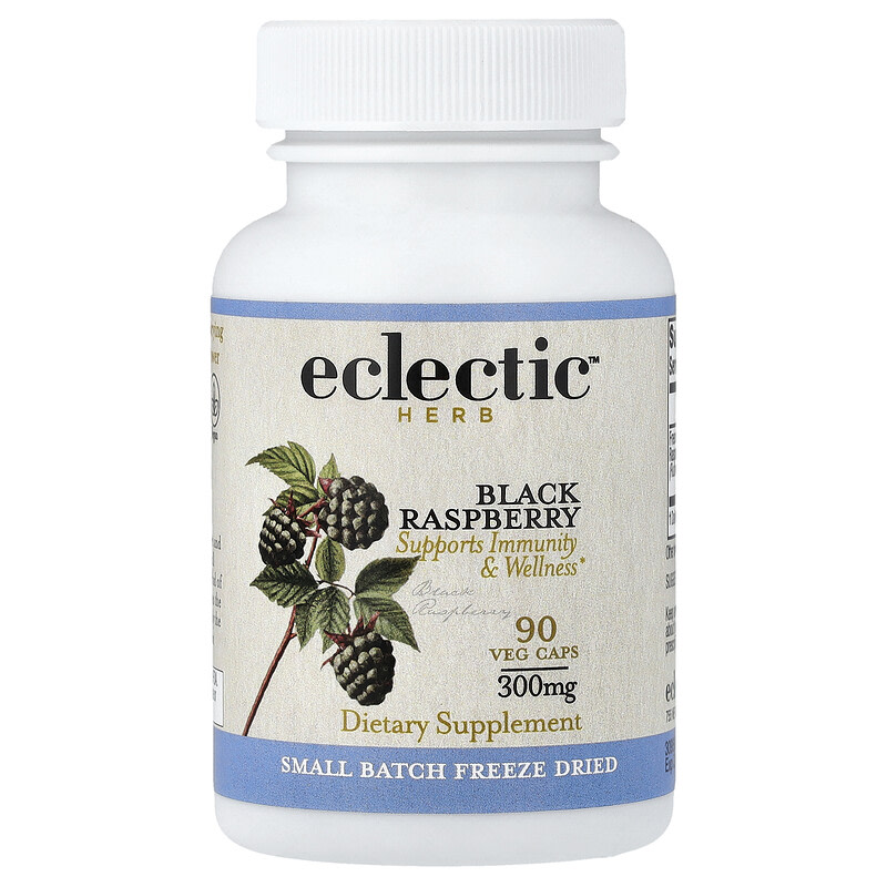 Eclectic Herb 블랙 라즈베리 300mg 90캡슐, 1개 - 상품 이미지