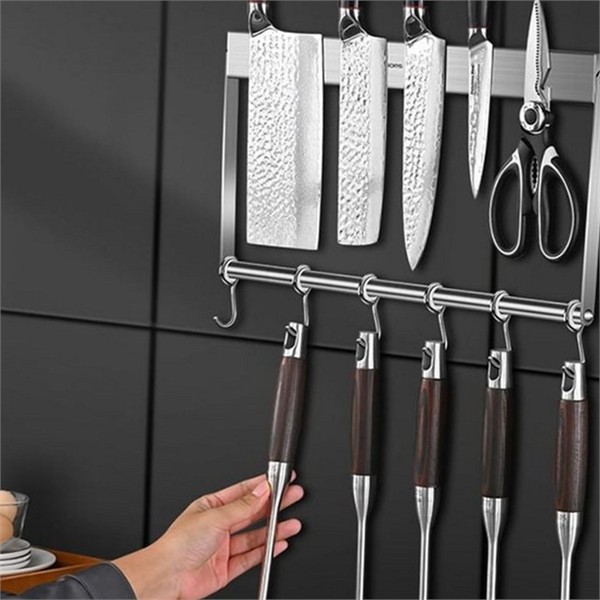 스테인리스 자석 칼 걸이 40CM 벽걸이 자석 칼 거치대 주방용 - 상품 이미지