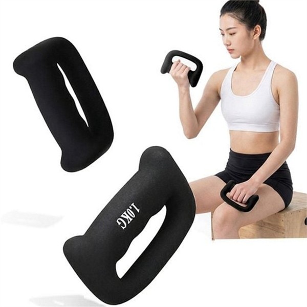 손잡이형 홈트 아령 1kg 2개 코팅 네오프렌 덤벨 웨이트 - 상품 이미지