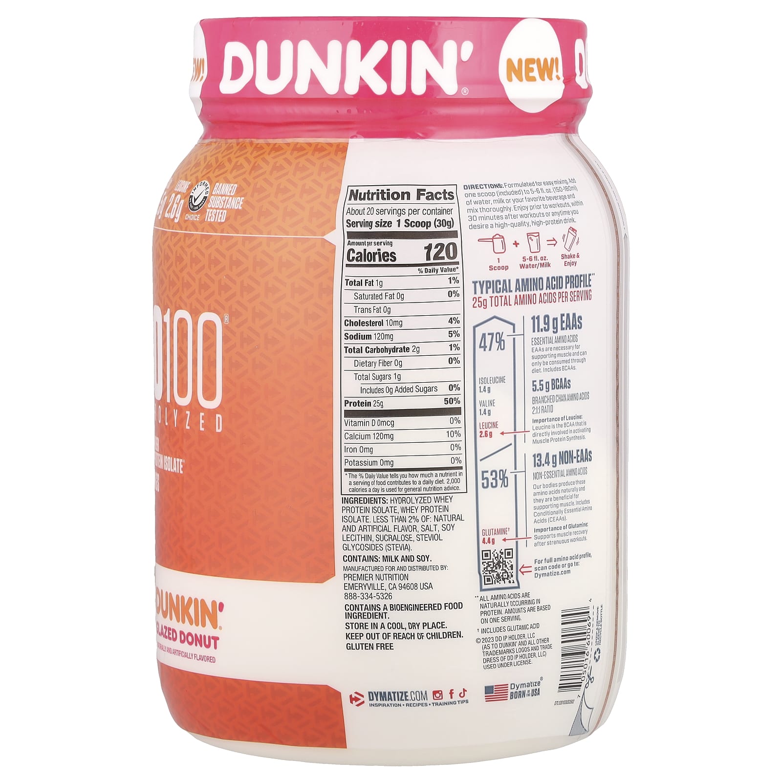 Dymatize ISO100 웨이프로틴 아이솔레이트 도넛맛 610g, 2개 - 상세 이미지 2