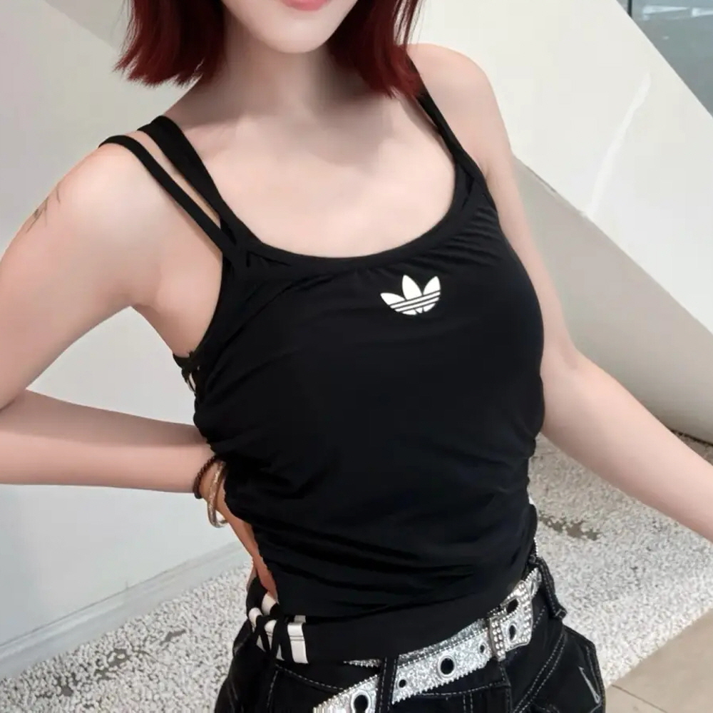 아디다스 오리지널 W 더블 레이어드 탱크 탑 민소매 나시 블랙 KW4524 - 상품 이미지