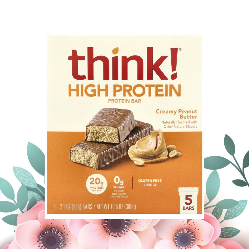 띵크 프로틴바 피넛버터맛 5개입 60g, 1개 - 상품 이미지