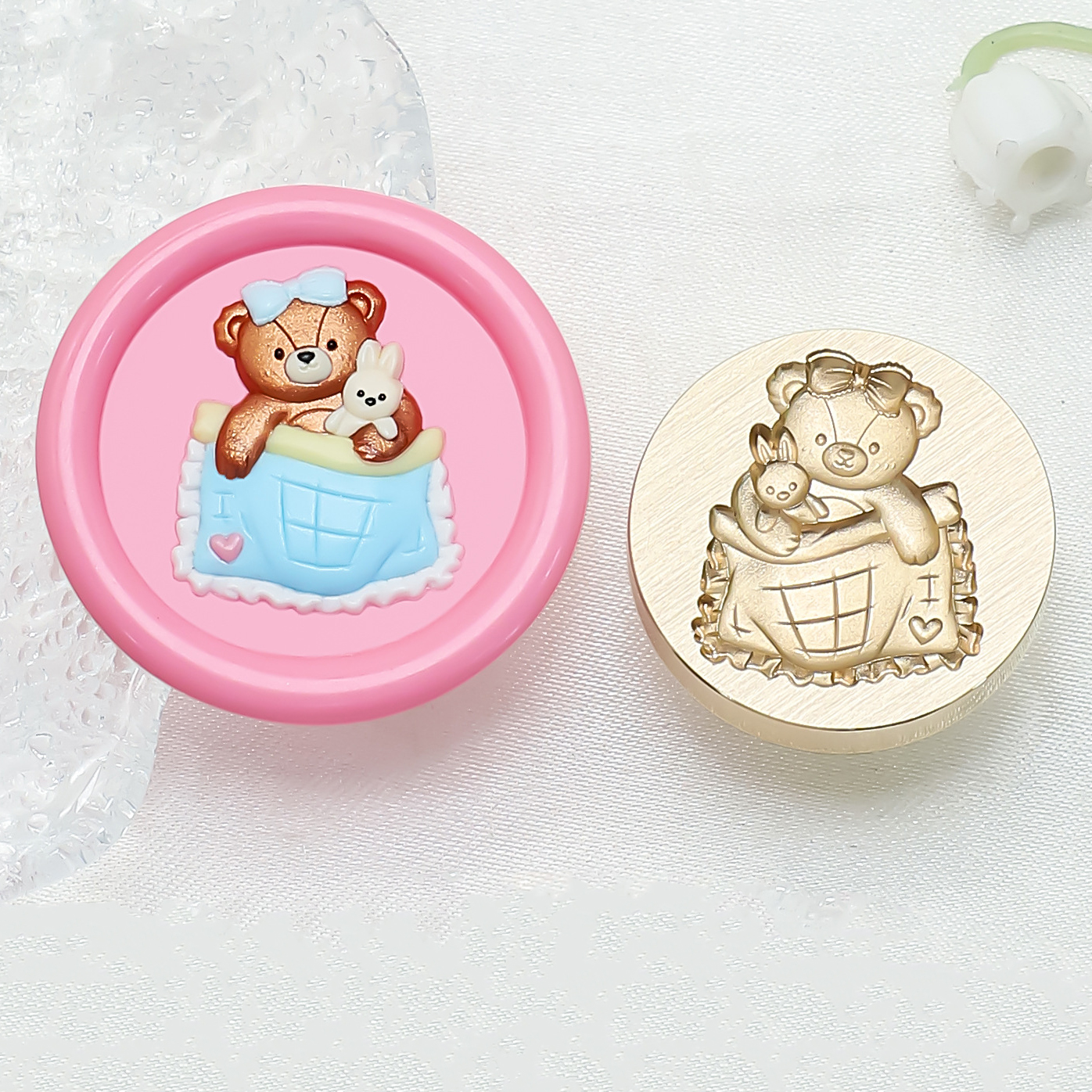 실링왁스 인장 스탬프 헤드 곰인형 테디 테마 포근곰, (2.5cm) - 상품 이미지