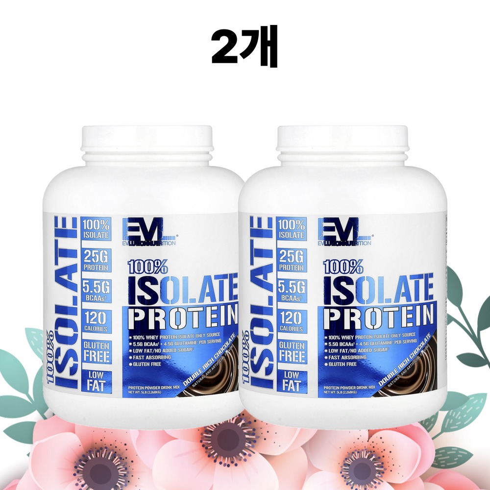 EVL 아이솔레이트 프로틴 더블리치 초콜릿맛 단백질보충제 2.268kg, 2개 - 상품 이미지
