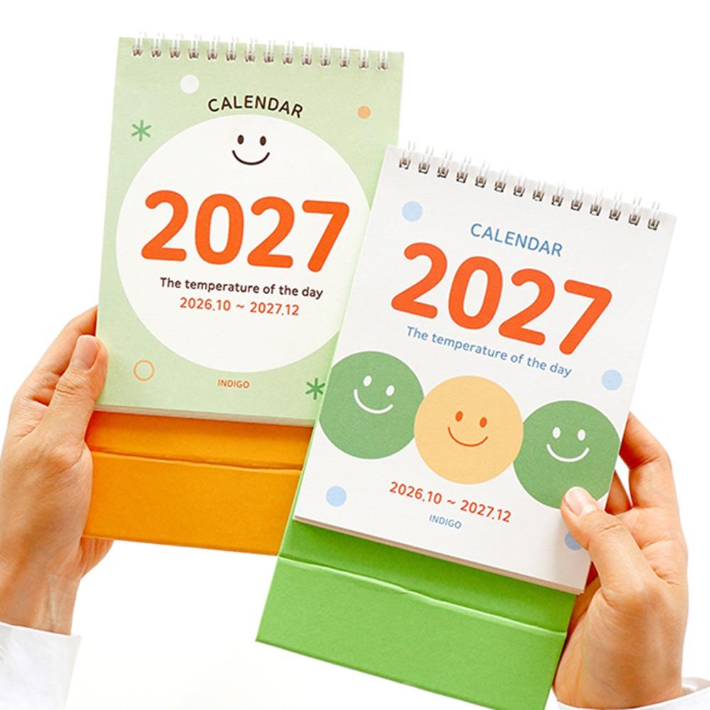 2027 미니 탁상달력 27년 작은 책상 달력 스케줄 데스크 캘린더 오렌지, 1개 - 상품 이미지