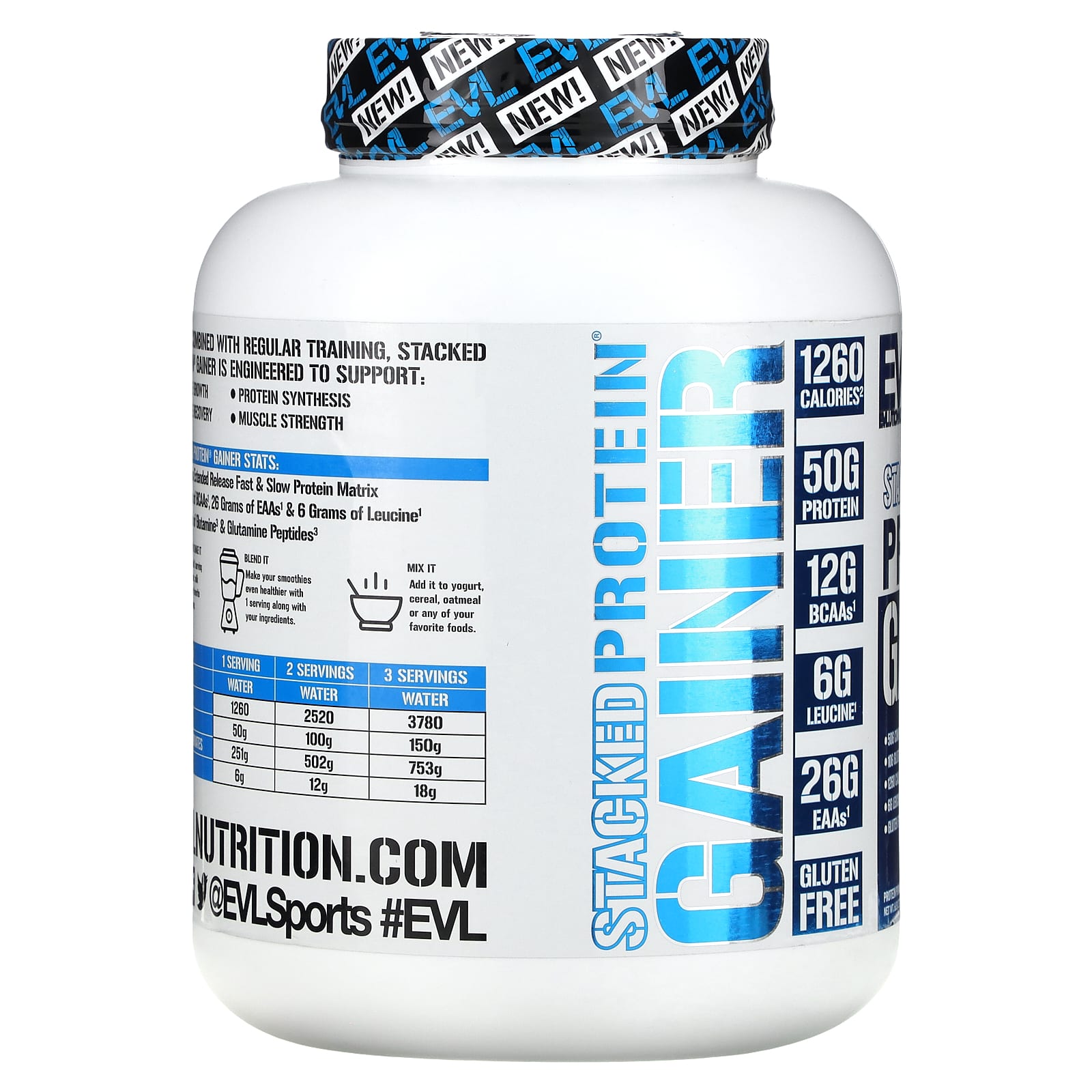 EVL 프로틴 게이너 더블리치 초콜릿맛 단백질보충제 2.72kg, 1개 이미지 6