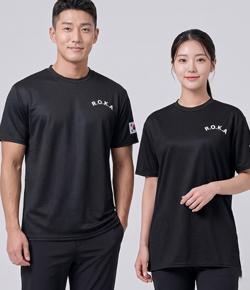 여름 냉감 메쉬 ROKA 로카 쿨링 반팔 티셔츠 육군 군인 KOREA 체육대회 단체유니폼 - 상품 이미지