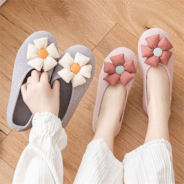 가을 플라워 덧신 슬리퍼 신혼부부 여성 덧신 슬리퍼 실내화 논슬립 - 상품 이미지