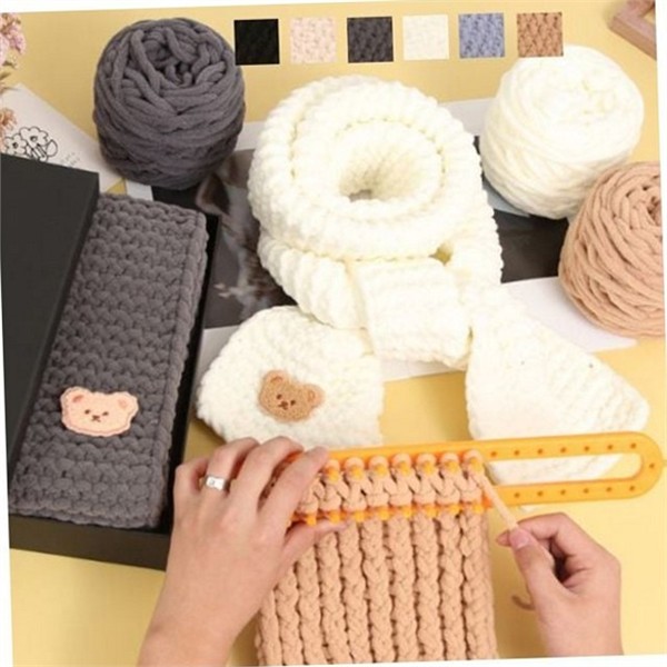 뜨개용 diy 목도리 뜨개 키트 뜨개질 초보자 목도리 만들기 털실 - 상품 이미지