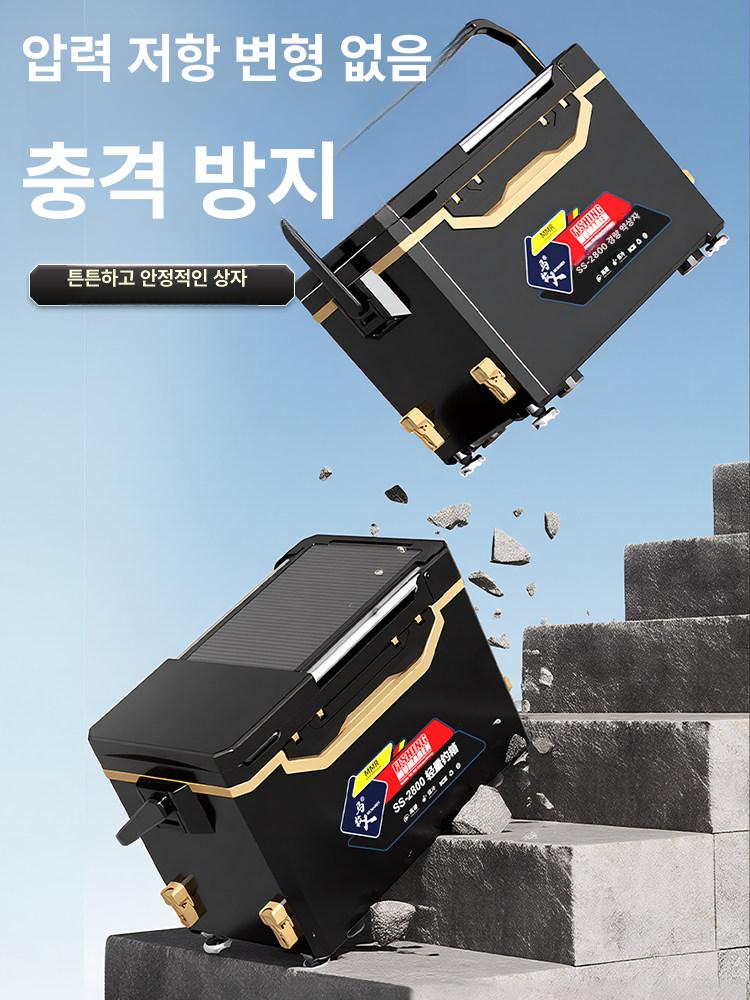 바퀴 달린 태클박스 낚시 바다 수납 캐리어 낚시박스 소형 풀세트 박스 낚시의자대용 다용도 등받이 [단일 봉] 3종 세트 B - 상세 이미지 3