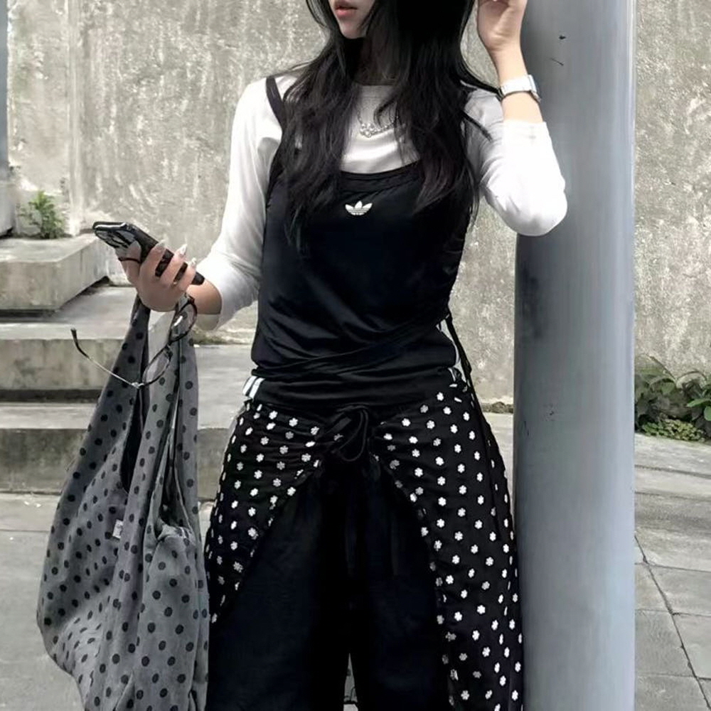 아디다스 오리지널 W 더블 레이어드 탱크 탑 민소매 나시 블랙 KW4524 이미지 8