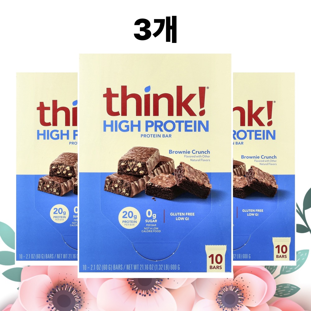 띵크 프로틴바 브라우니크런치맛 10개입 60g, 3개 - 상품 이미지