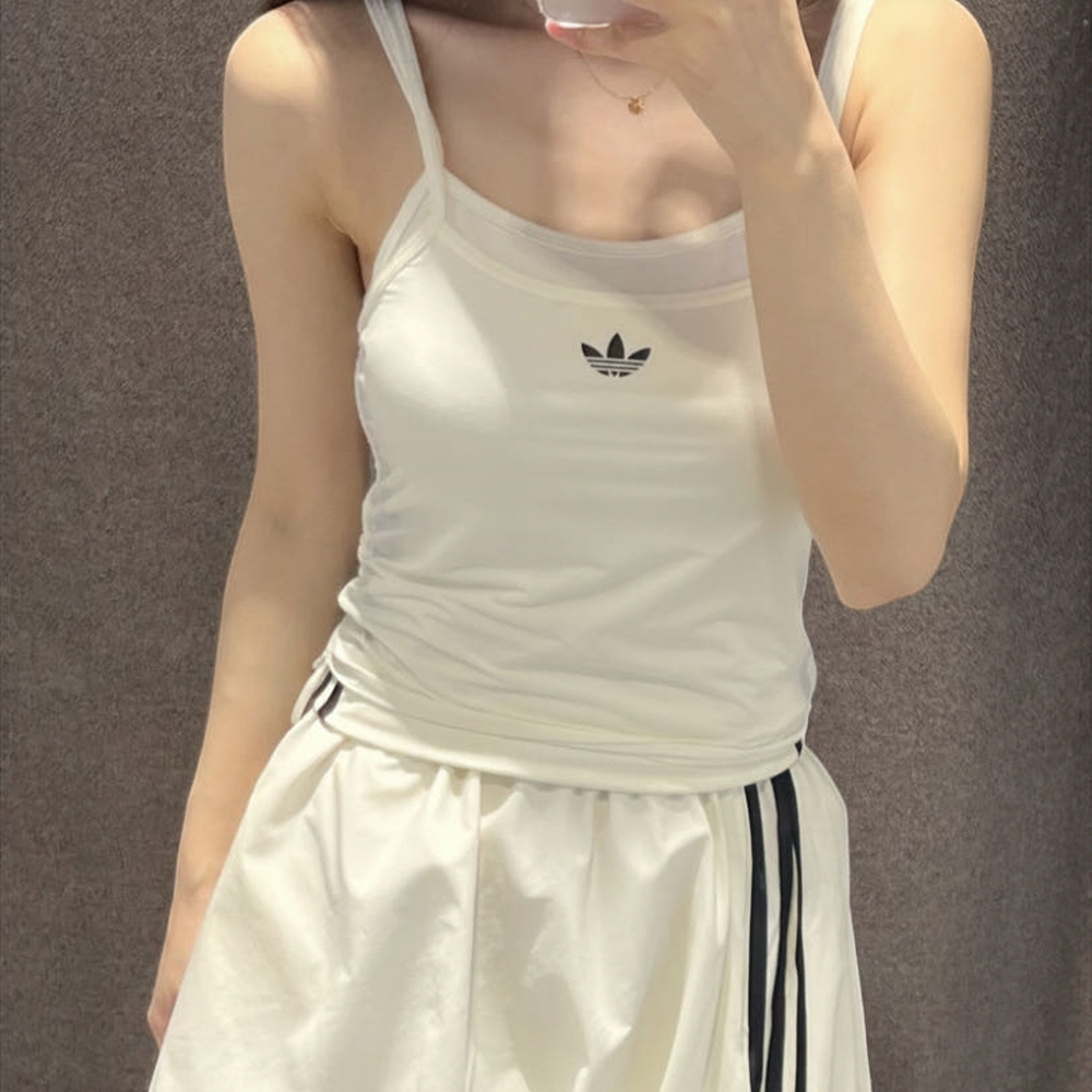 아디다스 오리지널 W 더블 레이어드 탱크 탑 민소매 나시 화이트 KW4525 - 상세 이미지 2