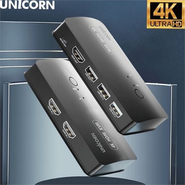 고해상도 hdmi kvm 스위치 멀티 2 포트 kvm 스위치 가정용 - 상품 이미지