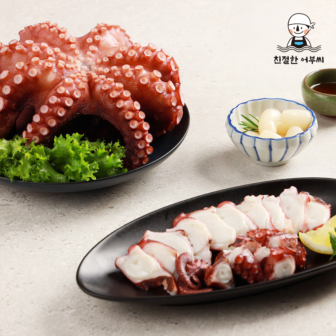 자숙 문어 돌문어 숙회 냉동 자연산 손질 1미 수산물이력제 친절한어부씨 900g, 1개 이미지 6