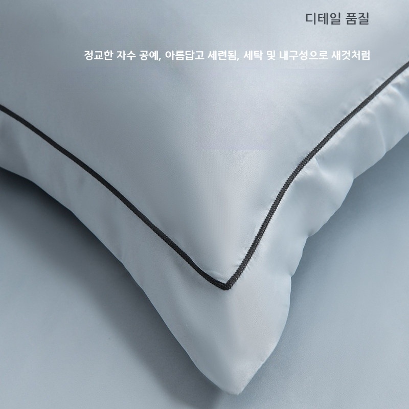 여름 쿨링 매트리스 커버 시원한 침대시트 라이트그레이 싱글 90x200cm (5-25cm) - 상세 이미지 5