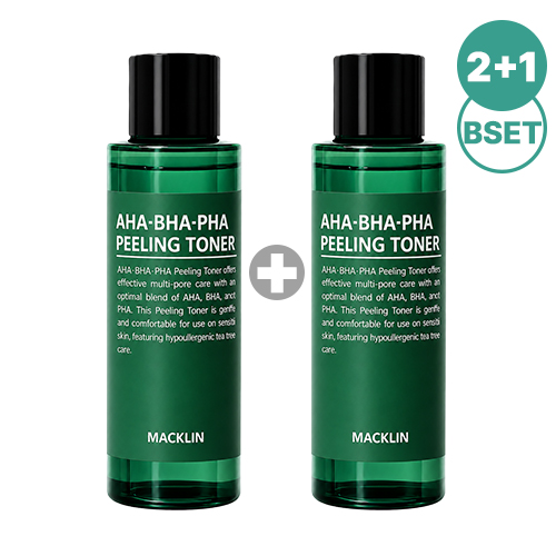 1+1 맥클린 아하바하파하 티트리 필링토너 150ml 문제성피부진정 각질제거 여름토너 - 상품 이미지