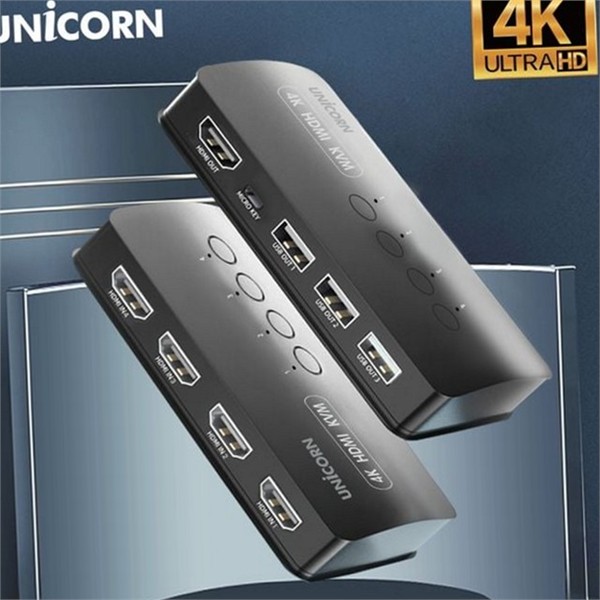 4 포트 kvm 스위치 hdmi kvm 스위치 전환기 업무용 공유기 - 상품 이미지