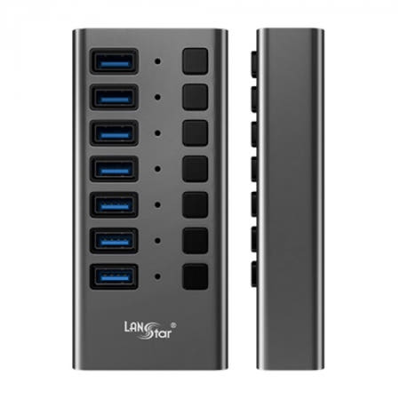 [랜스타] LANSTAR 라인업시스템 LS-UH307 USB 허브 개별 스위치 (7포트)