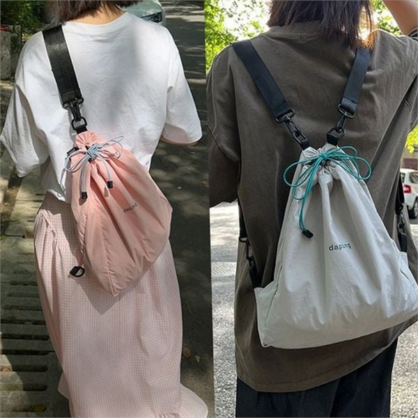 경량 나일론 백팩 데일리 여성 스트링 백팩 복조리 가벼운 - 상품 이미지
