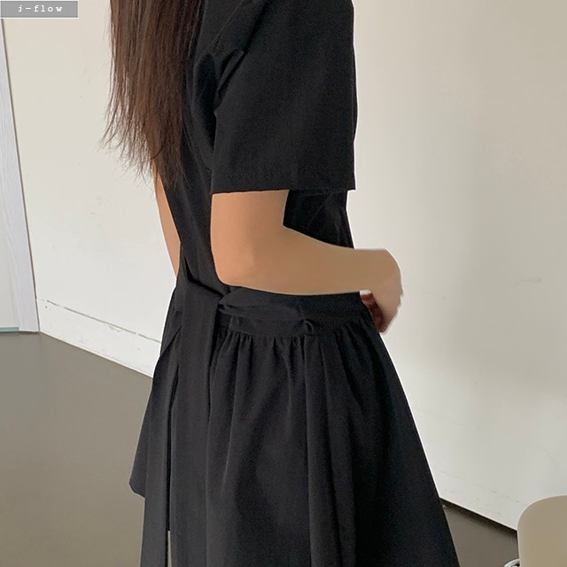 키메 스트랩 플리츠 스판 미디 원피스 2col L,XL 여름 빅사이즈 나일론 제이플로우 이미지 8