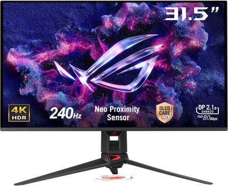 ASUS [해외]ASUS ROG PG32UCDMR 32인치 4K 240Hz OLED 게이밍 모니터 QDOLED 케어 프로 003ms GSYNC 호환 USBC 90W 디스플레이 위젯 센터 9