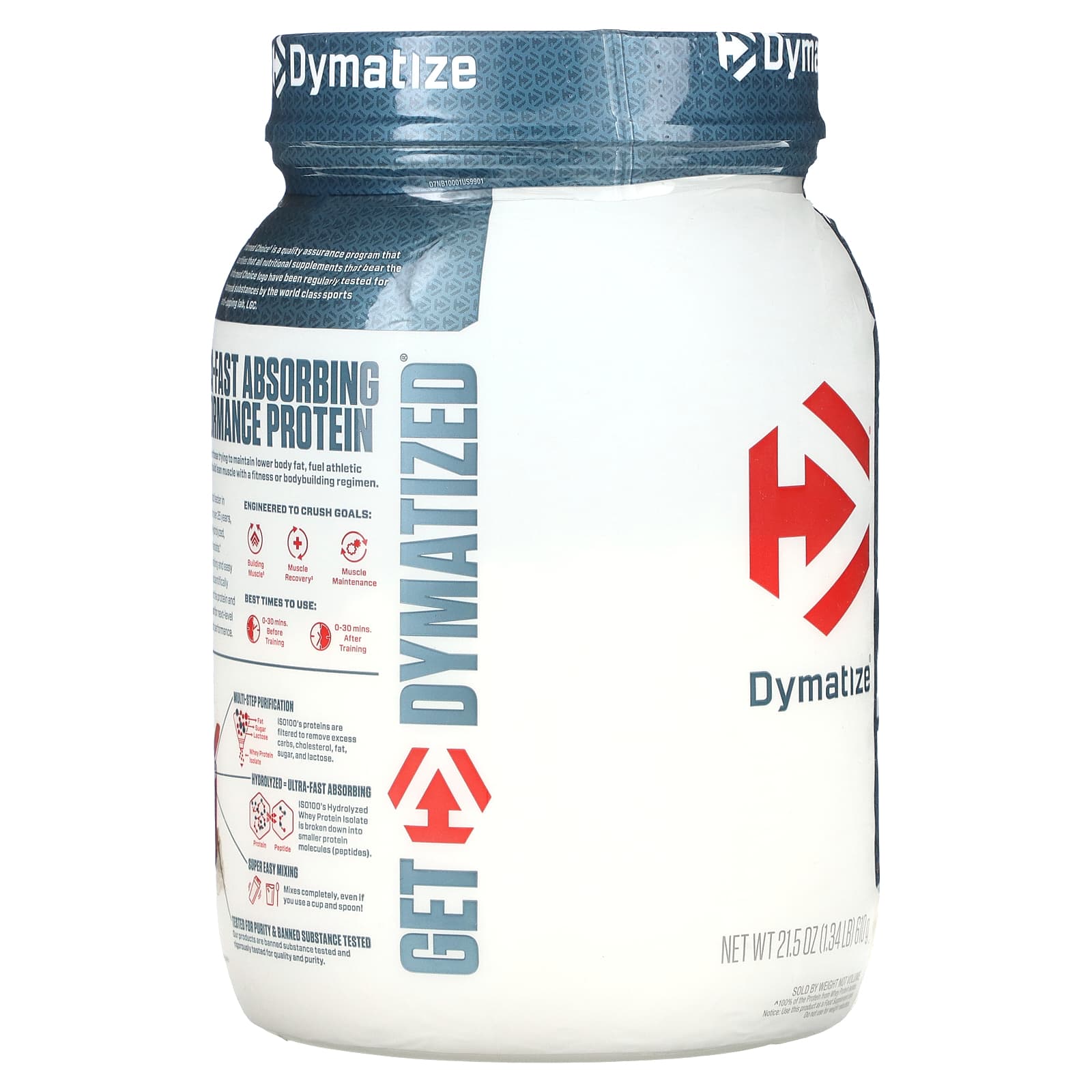 Dymatize ISO100 웨이프로틴 아이솔레이트 바닐라맛 610g, 1개 이미지 6