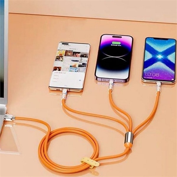 고속 멀티 충전 케이블 120w 회전형 3in1 충전 케이블 여행용 - 상품 이미지