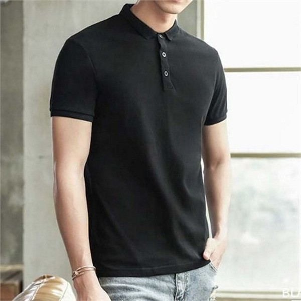 캐주얼 남성 카라 반팔 티 데일리 남성 면 티셔츠 여름 - 상세 이미지 2