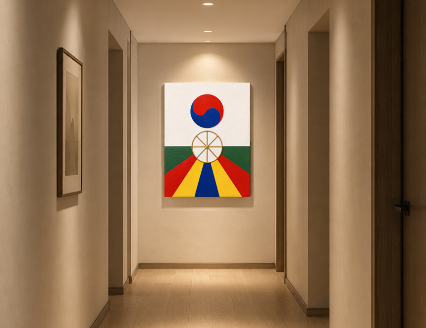 액막이 방패연 한국화 동양화 풍수 인테리어 돈들어오는 그림 거실 액자 중형 - 상세 이미지 3
