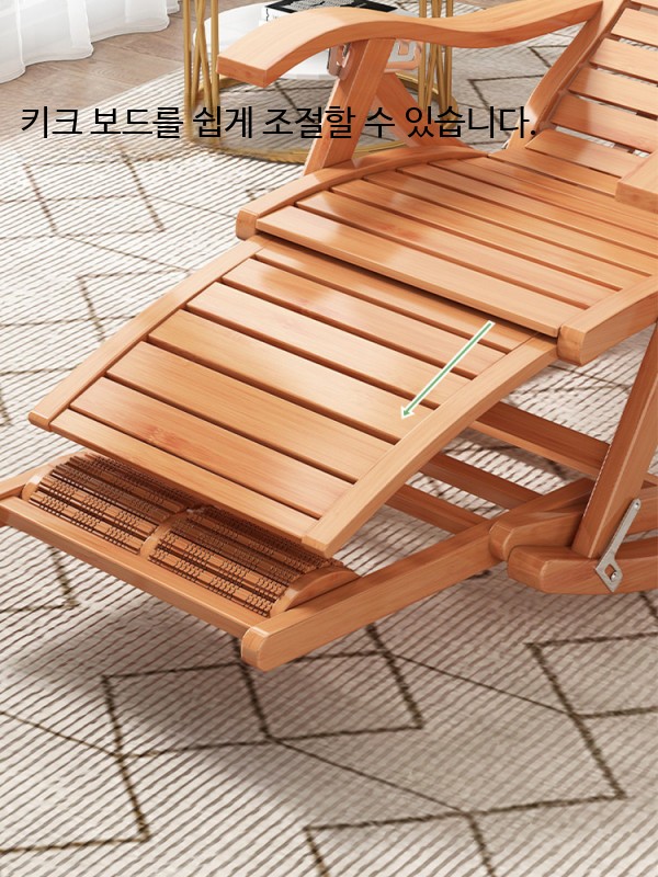 대나무 접이식 흔들 원목 낮잠 베란다 소파 편안한 의자 - 상세 이미지 3