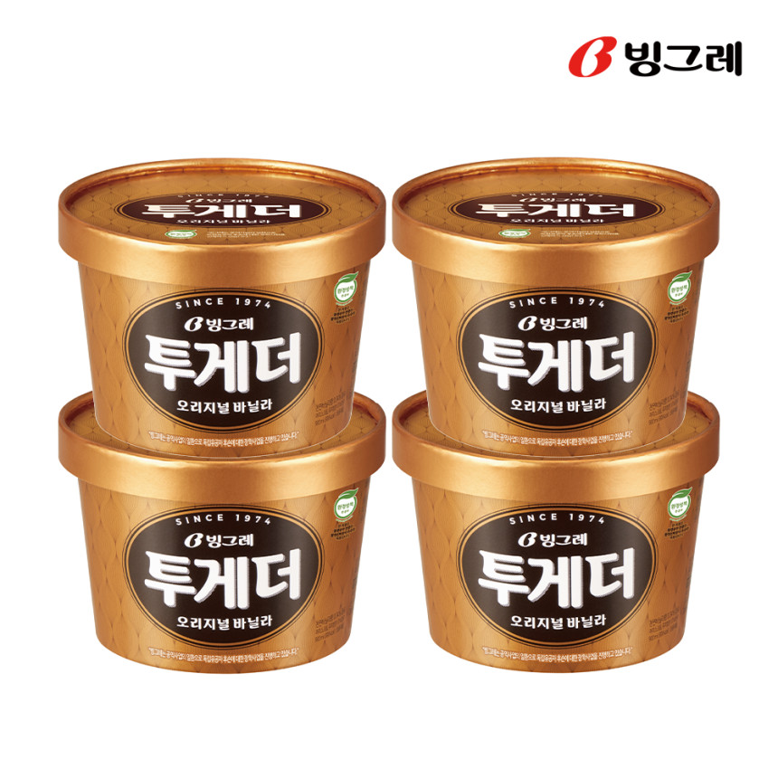 빙그레 투게더 오리지널 바닐라 900ml 4개 아이스크림 사진 1
