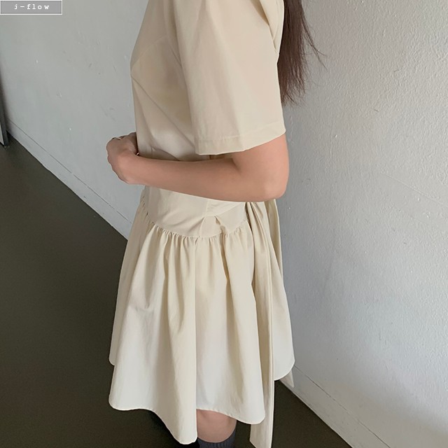 키메 스트랩 플리츠 스판 미디 원피스 2col L,XL 여름 빅사이즈 나일론 제이플로우 이미지 6