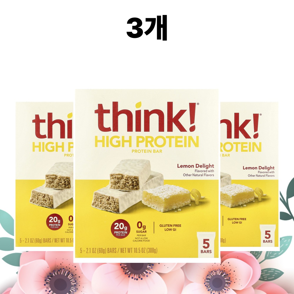 띵크 프로틴바 레몬맛 5개입 60g, 3개 - 상품 이미지