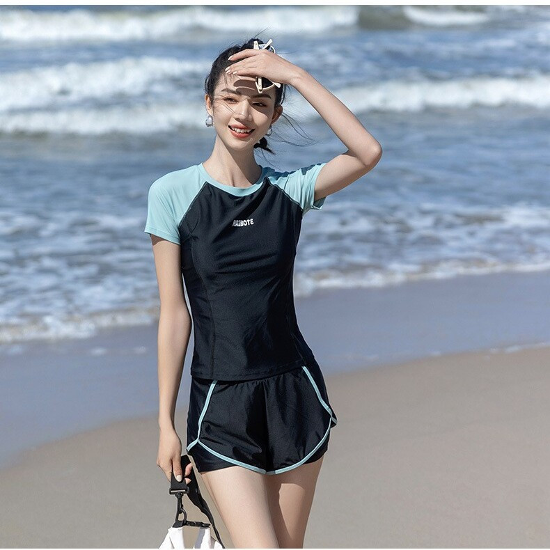 50대래쉬가드 집업 여성 빅사이즈 래쉬가드 엄마 수영장 휴양지 E90 - 상세 이미지 3