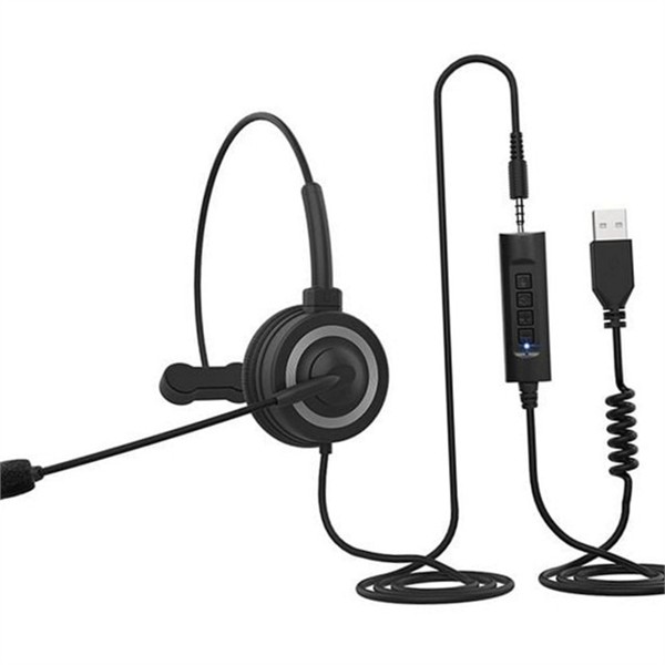 단방향 유선 헤드셋 마이크 usb 헤드셋 콜센터 사무용 재택 근무 - 상품 이미지