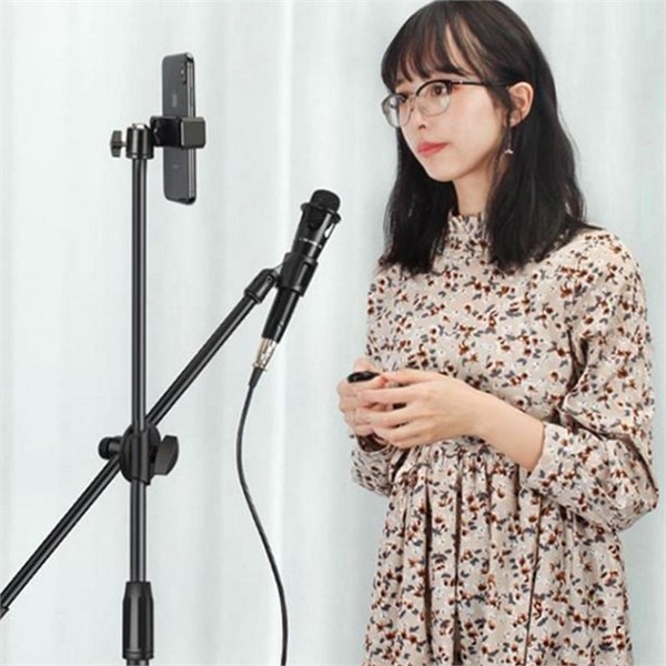 360도 핸드폰 마이크 스탠드 방송용 거치 마이크 스탠드 높이 조절 - 상품 이미지