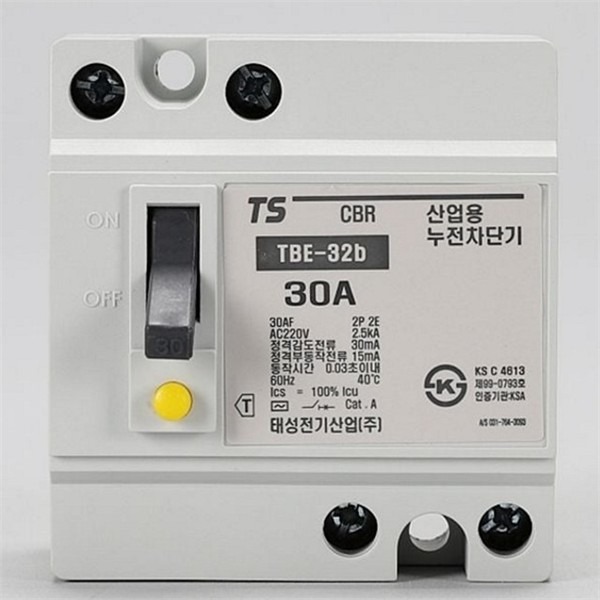 2극 산업용 누전차단기 2P30A 배선용 누전차단기 배전반 주택용 차단기 과부하 - 상세 이미지 2