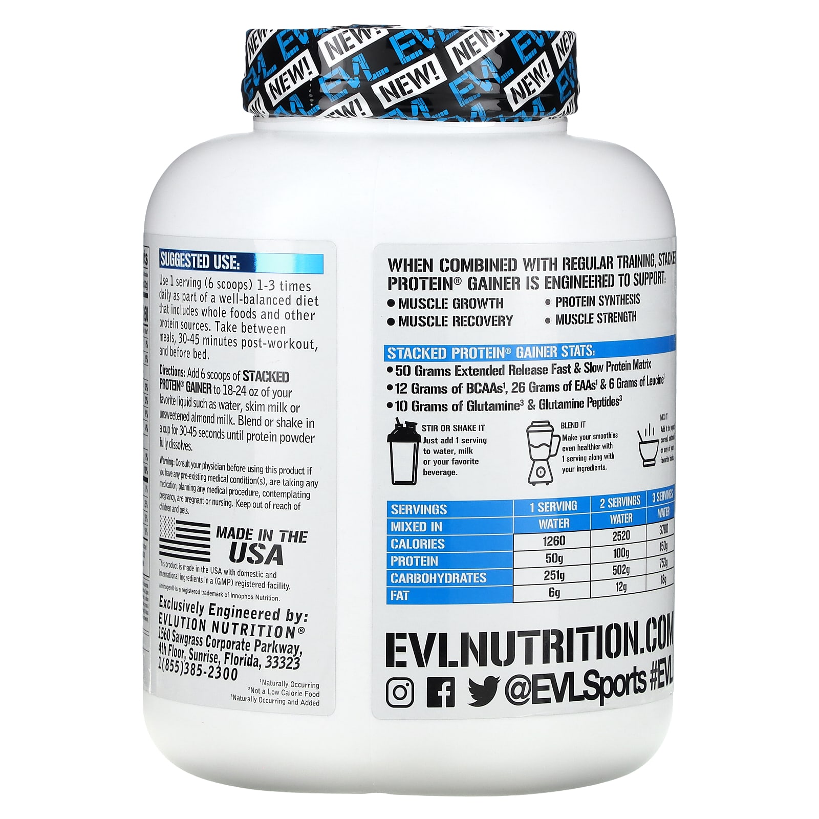 EVL 프로틴 게이너 더블리치 초콜릿맛 단백질보충제 2.72kg, 1개 이미지 8