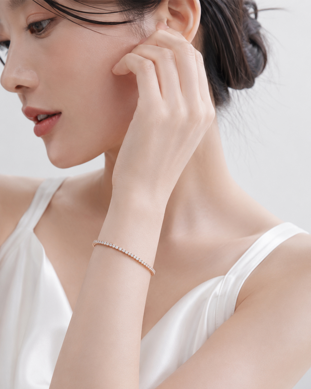 랩 다이아 테니스 팔찌 2미리 레이어드 여자 친구 엄마 선물 데일리 결혼 기념일 생일 - 상세 이미지 3