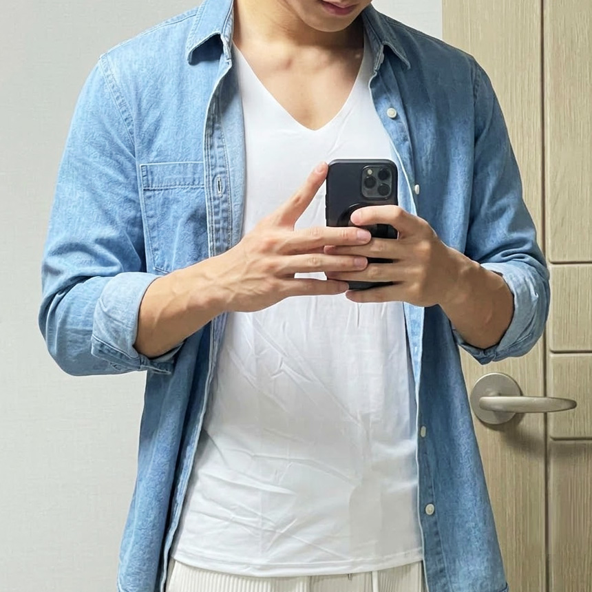 남자 심리스 나시 메리야스 직장인 민소매 런닝구 남학생 교복 와이셔츠 이너웨어 반팔 - 상세 이미지 2