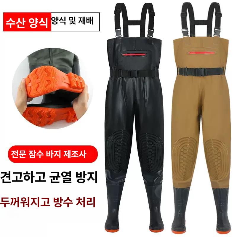 가슴 낚시 장화 웨이더 두꺼운 나일론 블랙 36 - 상세 이미지 2