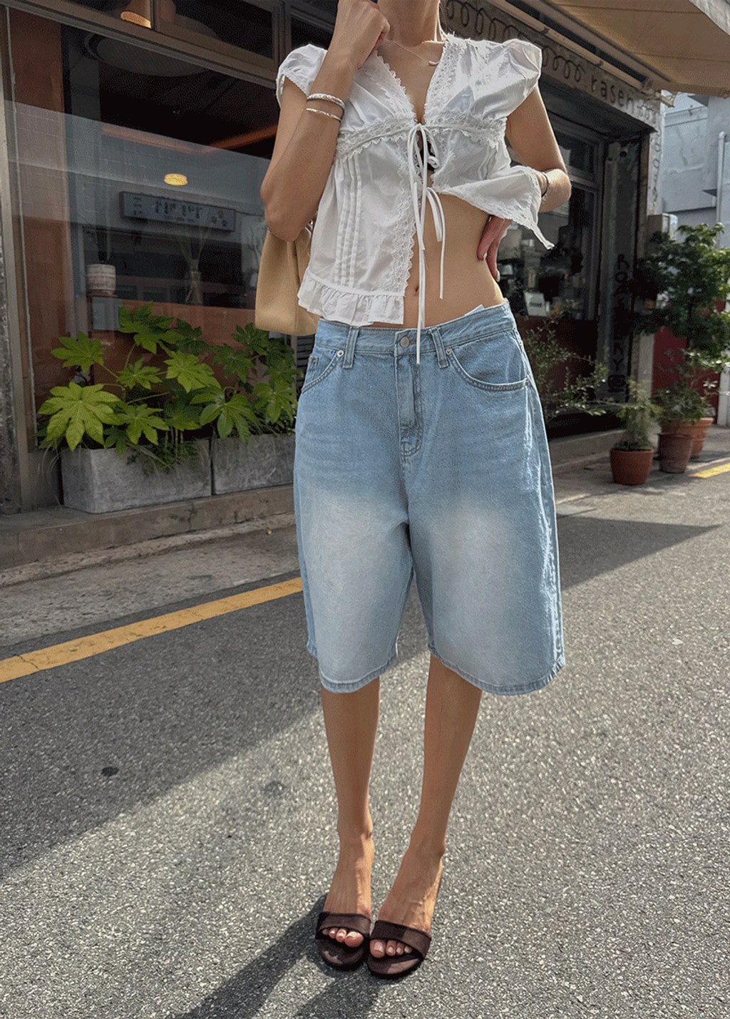 도스 버뮤다 데님 팬츠 - 상세 이미지 3