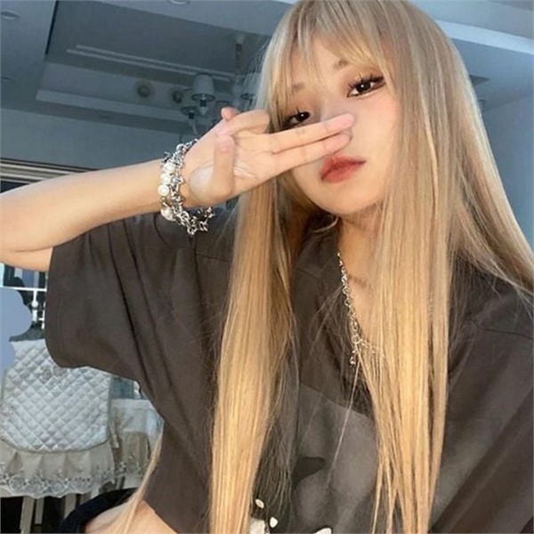 데일리 여성 긴 머리 가발 스트레이트 생머리 가발 통가발 앞머리 - 상품 이미지