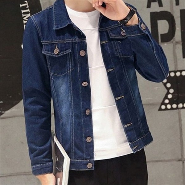 캐주얼 남성 데님 자켓 데일리 남성 청 자켓 가을 - 상품 이미지