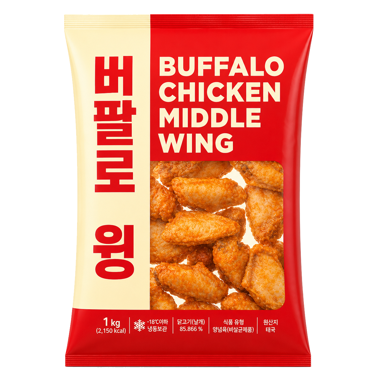 비케이알 버팔로윙 냉동치킨 닭날개 1kg - 상품 이미지